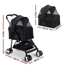 Load image into Gallery viewer, i.Pet Pet Stroller Dog Carrier Foldable Pram 3 IN 1 Middle Size Black
