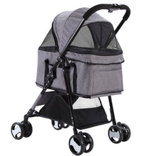 Load image into Gallery viewer, i.Pet Pet Stroller Dog Carrier Foldable Pram 3 IN 1 Middle Size Grey

