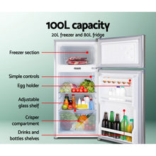 Load image into Gallery viewer, Glacio 100L Portable Fridge Bar Freezer Cooler Upright 12V/24V/240V Caravan Car Silver
