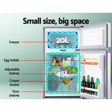 Load image into Gallery viewer, Glacio 65L Portable Fridge Bar Freezer Cooler Upright 12V/24V/240V Caravan Car Silver
