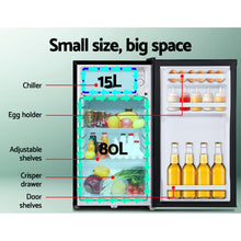 Load image into Gallery viewer, Glacio 95L Portable Fridge Bar Freezer Cooler Upright 12V/24V/240V Caravan 4WD Car Camping Black
