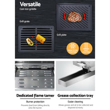 Load image into Gallery viewer, Grillz Portable Gas BBQ Grill 2 Burners with Double Sided Plate
