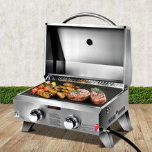 Load image into Gallery viewer, Grillz Portable Gas BBQ Grill 2 Burners with Double Sided Plate
