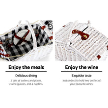 Load image into Gallery viewer, Alfresco 2 Person Picnic Basket Vintage Baskets Outdoor Insulated Blanket
