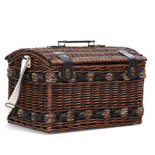 Load image into Gallery viewer, Alfresco 4 Person Picnic Basket Wicker Baskets Outdoor Insulated Gift Blanket
