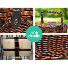 Load image into Gallery viewer, Alfresco 4 Person Picnic Basket Set Deluxe Folding Outdoor Insulated Liquor bag
