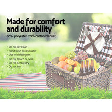Load image into Gallery viewer, 4 Person Picnic Basket with Deluxe Outdoor Corporate Gift Blanket
