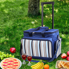 Load image into Gallery viewer, Alfresco 6 Person Picnic Basket Set Picnic Bag Cooler Wheels Insulated Bag
