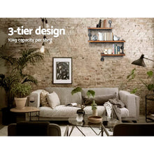 Load image into Gallery viewer, Artiss Floating DIY Pipe Shelf 3 Tiers - IONA
