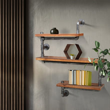 Load image into Gallery viewer, Artiss Floating DIY Pipe Shelf 3 Tiers - IONA
