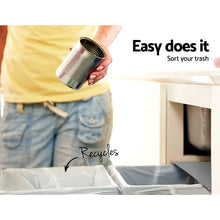 Load image into Gallery viewer, Cefito 2x20L Pull Out Bin - Grey
