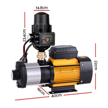 Load image into Gallery viewer, Giantz Multi Stage Water Pump Pressure Rain Tank Garden Farm House Irrigation 2000W Black Controller
