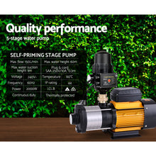 Load image into Gallery viewer, Giantz Multi Stage Water Pump Pressure Rain Tank Garden Farm House Irrigation 2000W Black Controller
