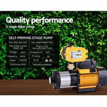 Load image into Gallery viewer, Giantz Multi Stage Water Pump Pressure Rain Tank Garden Farm House Irrigation 2000W Yellow Controller
