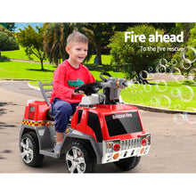 Load image into Gallery viewer, Rigo Kids Ride On Fire Truck Motorbike Motorcycle Car Red Grey
