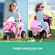 Load image into Gallery viewer, Rigo Kids Electric Ride On Police Motorcycle Motorbike 6V Battery Pink
