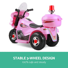 Load image into Gallery viewer, Rigo Kids Electric Ride On Police Motorcycle Motorbike 6V Battery Pink

