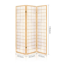 Load image into Gallery viewer, 3 Panel Wooden Room Divider - Natural
