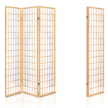 Load image into Gallery viewer, 3 Panel Wooden Room Divider - Natural
