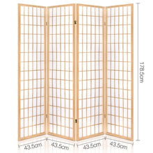 Load image into Gallery viewer, Nature Japanese Zen Style 4 Panel Room Divider
