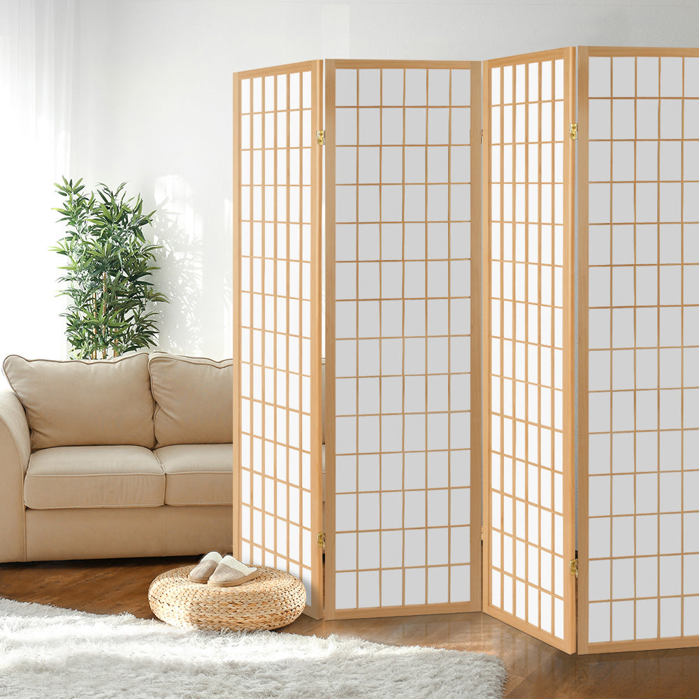 Nature Japanese Zen Style 4 Panel Room Divider