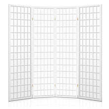 Load image into Gallery viewer, 4 Panel Wooden Room Divider - White
