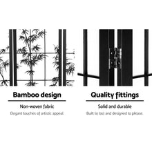 Load image into Gallery viewer, 8 Panel Room Divider Privacy Screen Pine Wood Stand Shoji Bamboo Black White
