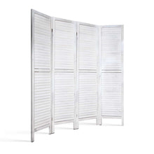 Load image into Gallery viewer, 4 Panel Foldable Wooden Room Divider - White
