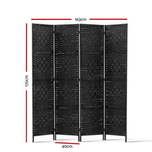 Load image into Gallery viewer, Artiss 4 Panel Room Divider Screen Privacy Timber Foldable Dividers Stand Black
