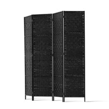 Load image into Gallery viewer, Artiss 4 Panel Room Divider Screen Privacy Timber Foldable Dividers Stand Black
