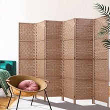 Load image into Gallery viewer, Artiss 6 Panel Room Divider Screen Privacy Timber Foldable Dividers Stand Natural
