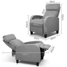 Load image into Gallery viewer, Artiss Fabric Reclining Armchair - Grey
