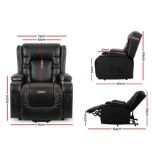 Load image into Gallery viewer, Artiss Electric Recliner Chair Lift Heated Massage Chairs Lounge Sofa Leather
