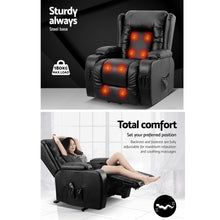 Load image into Gallery viewer, Artiss Electric Recliner Chair Lift Heated Massage Chairs Lounge Sofa Leather
