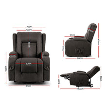 Load image into Gallery viewer, Artiss Electric Recliner Chair Lift Heated Massage Chairs Fabric Lounge Sofa
