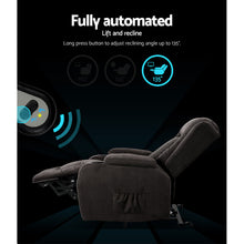 Load image into Gallery viewer, Artiss Electric Recliner Chair Lift Heated Massage Chairs Fabric Lounge Sofa
