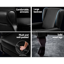 Load image into Gallery viewer, Artiss Recliner Chair Luxury Lounge Armchair Single Sofa Couch PU Leather Black
