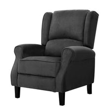 Load image into Gallery viewer, Artiss Recliner Chair Adjustable Sofa Lounge Soft Suede Armchair Couch Charcoal
