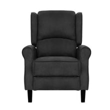 Load image into Gallery viewer, Artiss Recliner Chair Adjustable Sofa Lounge Soft Suede Armchair Couch Charcoal
