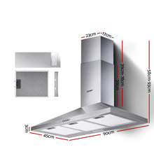 Load image into Gallery viewer, 90cm 900mm Stainless Steel Wall Mount Range Hood
