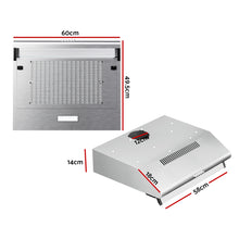 Load image into Gallery viewer, Devanti 600mm Range Hood 60cm Rangehood Kitchen Canopy LED Light Stainless Steel
