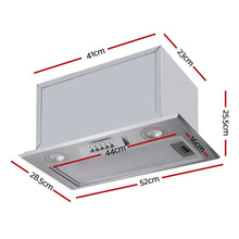 Load image into Gallery viewer, Devanti Range Hood Rangehood Undermount Built In Stainless Steel Canopy 52cm 520mm
