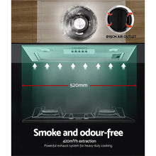Load image into Gallery viewer, Devanti Range Hood Rangehood Undermount Built In Stainless Steel Canopy 52cm 520mm
