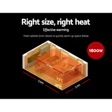 Load image into Gallery viewer, Devanti Electric Radiant Strip Heater Outdoor 1800W Panel Heater Bar Home Remote Control

