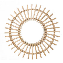 Load image into Gallery viewer, Rattan Art Deco Round Mirror
