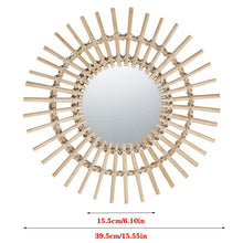 Load image into Gallery viewer, Rattan Art Deco Round Mirror
