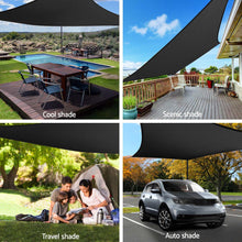Load image into Gallery viewer, Instahut Shade Sail 4x6m Rectangle 280GSM 98% Black Shade Cloth
