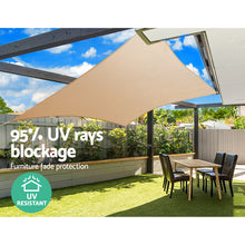 Load image into Gallery viewer, Instahut Shade Sail 6x8m Rectangle 185GSM 95% Sand Shade Cloth
