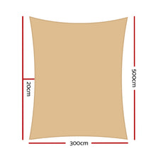 Load image into Gallery viewer, Instahut Waterproof Shade Sail 3x5m Rectangle Sand 95% Shade Cloth
