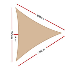 Load image into Gallery viewer, Instahut Waterproof Shade Sail 5x5x5m Rectangle Sand 95% Shade Cloth
